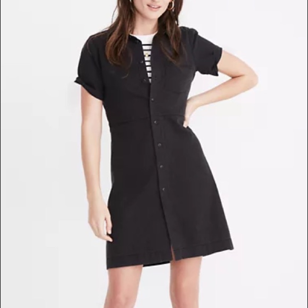 Madewell Denim Waisted Shirtdress | Black Wash XS